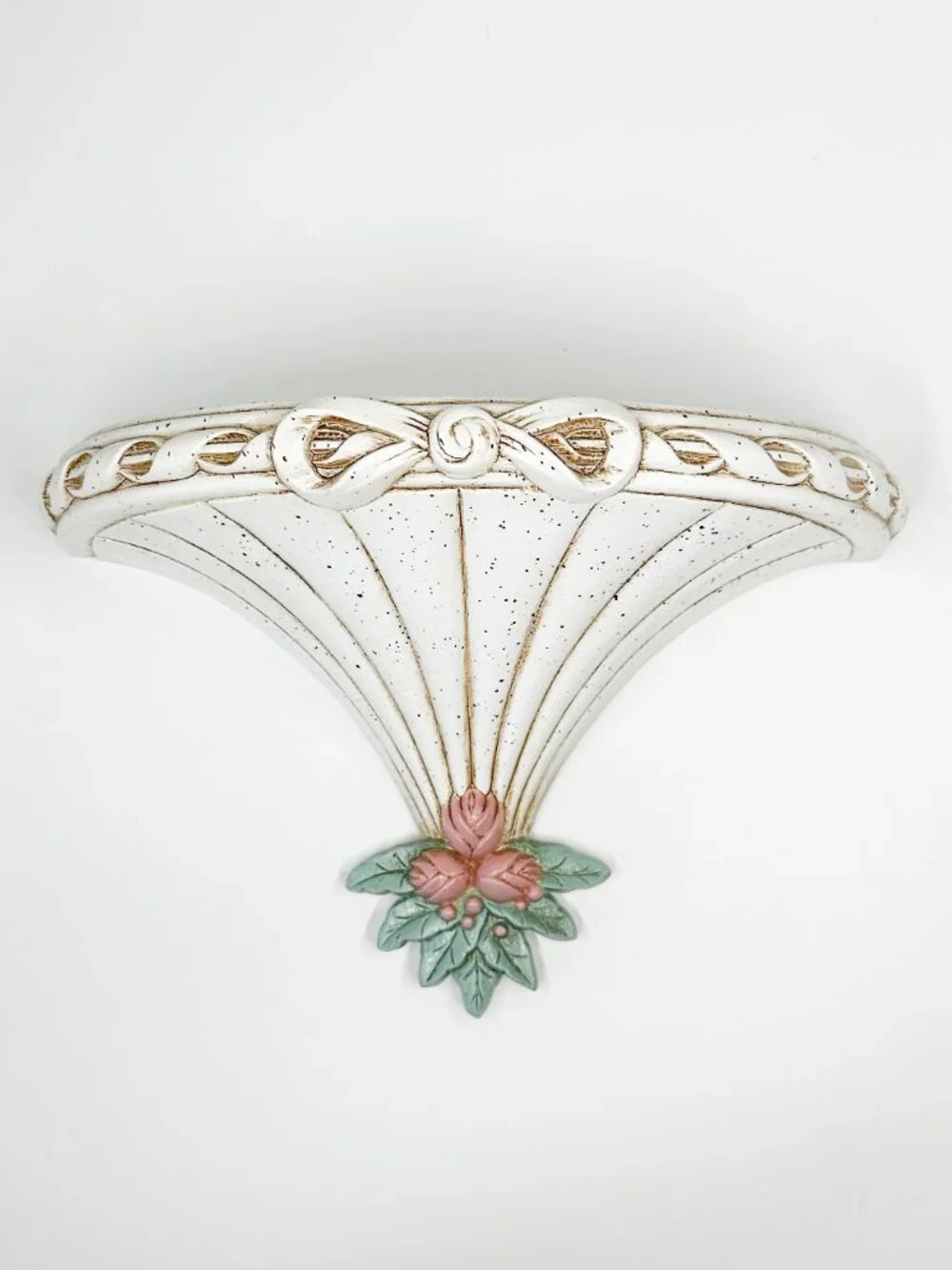 Vtg Burwood SET 4 Shelf Mirror Sconce Cottagecore English Victorian Country Rose